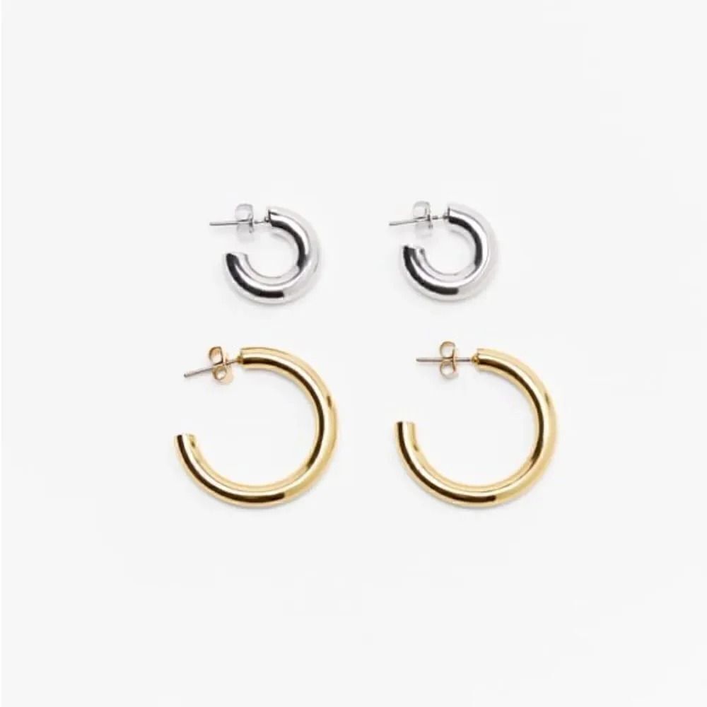 ZARA PACK OF HOOP EARRINGS - Picture 2 of 6